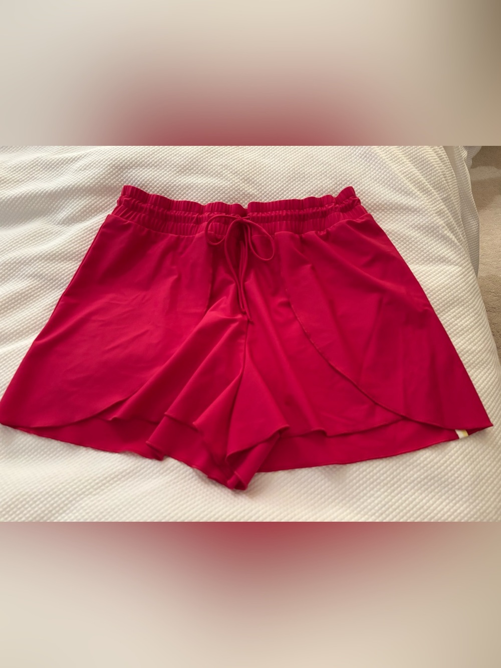 Summersalt Fuschia Drawstring Ruffle Swim short